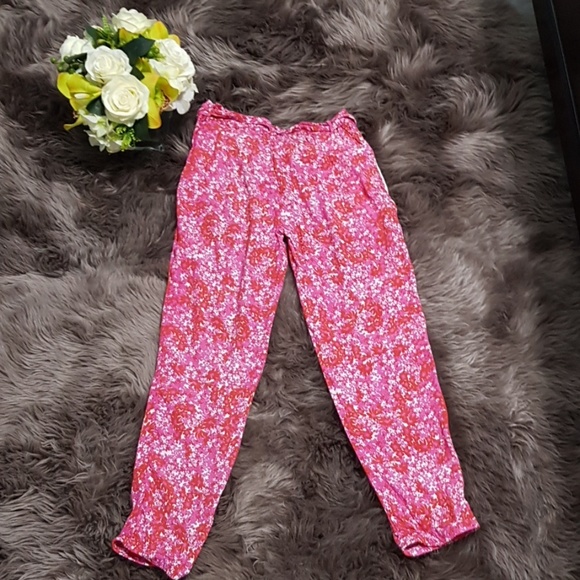 Zara Girls Pink Red Floral Pants Soft Collection♥️ - Picture 3 of 7